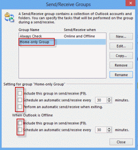 Use multiple send and receive groups