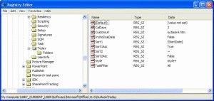 outlook Today registry settings
