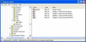 Outlook Today registry settings