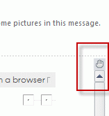 panning hand above the scroll bar