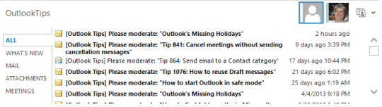 People Pane on an email message