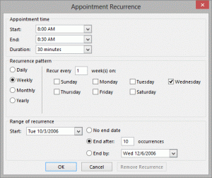 recurrence-patterns Recurrence patterns in Outlook