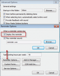 Turn off reminders Outlook 2007 and older