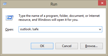 Outlook 2003 só pode organizar no modo de segurança