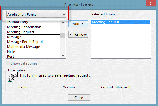 Select application forms