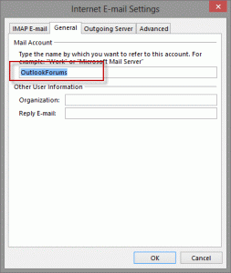 Properties accessed from send and receive dialog
