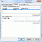 Microsoft Outlook Tasks filter